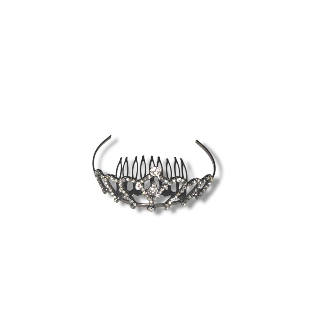 Crown Rhinestone Hair Comb Mini Tiara - Picture 2 of 4
